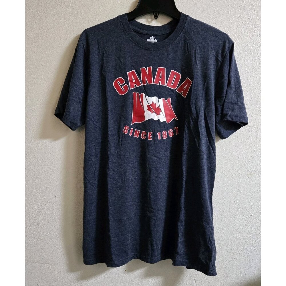 Oh Canada T-shirt  - Canadian Flag - Since 1867  Mens M Blue Tee